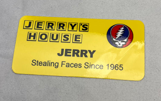 Jerry Garcia Waffle House Name Tag Sticker