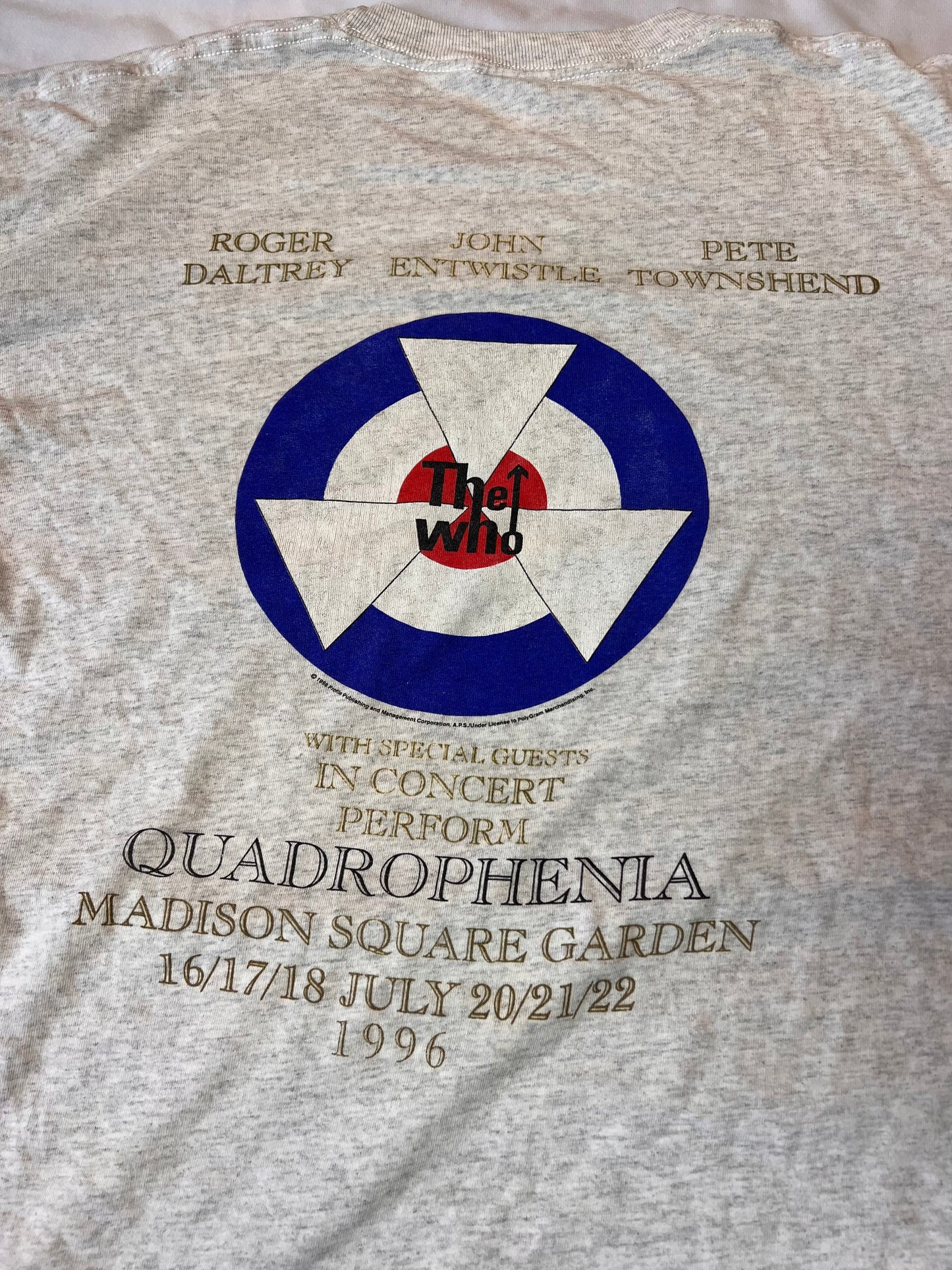 Vintage The Who Quadrophenia MSG 1996 TShirt (XL/2X)