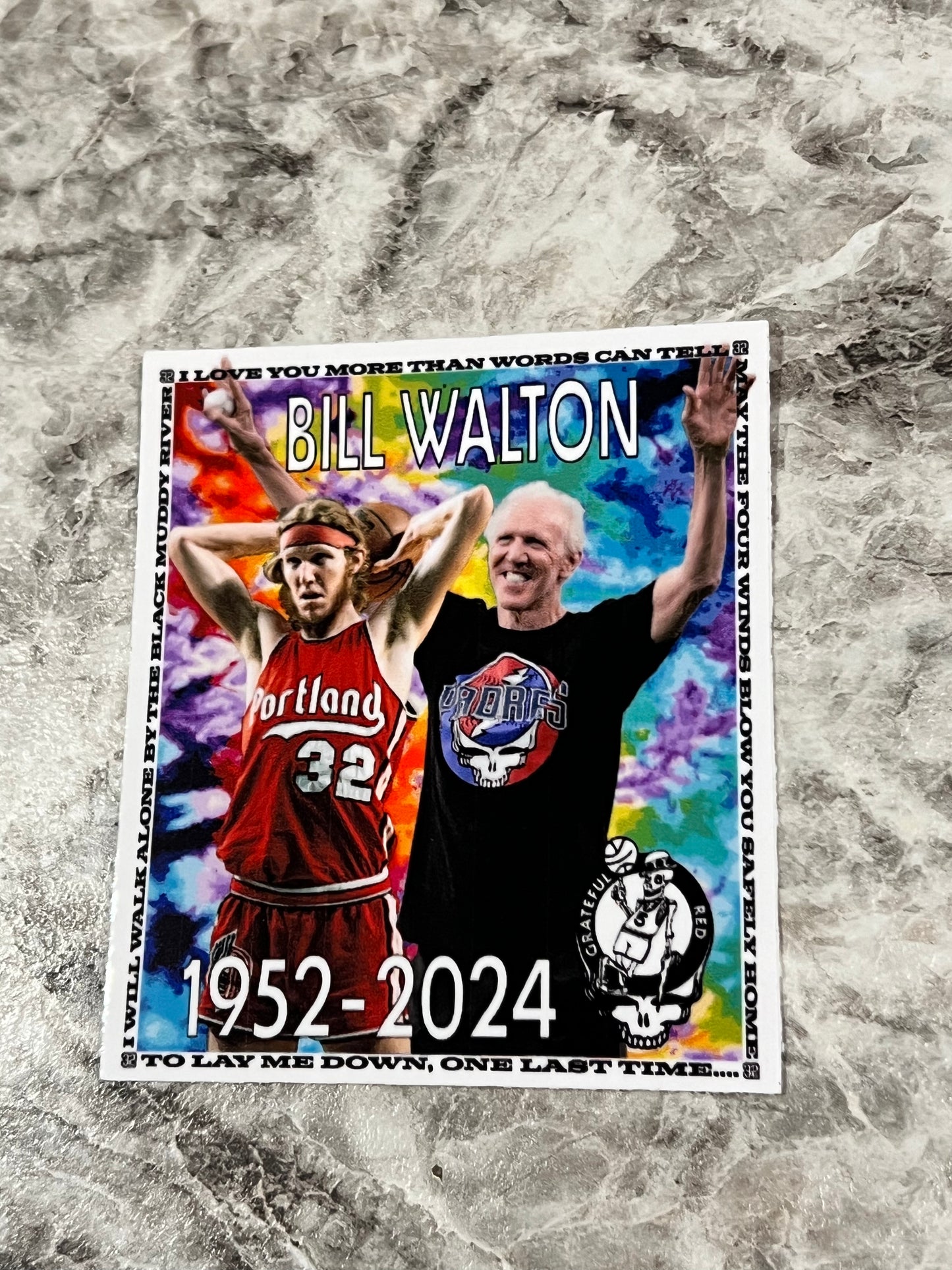 Bill Walton Grateful Dead Memorial Sticker